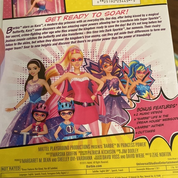 Barbie DVD’s set of 2 Barbie movies Princess Power & The Diamond Castle 1hr 15m‌ - Picture 9 of 10